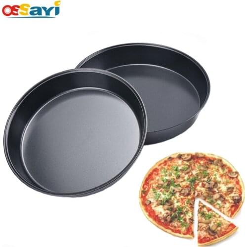 6/7 Inch Round Non-stick Pizza Pan High Duty Carbon Steel Baking Tools Kitchen Baking Mold Baking Cake Baking Cooking Pan