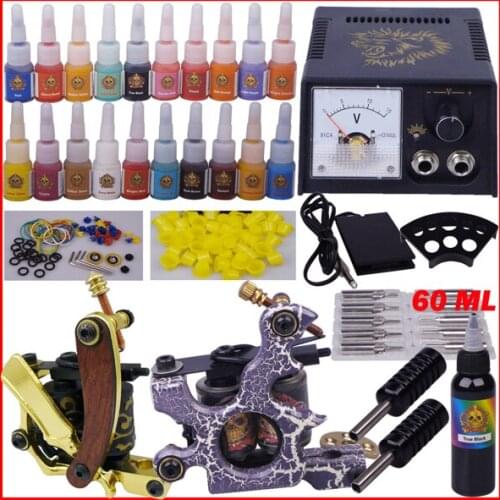 Tattoo kits for beginners permanent makeup machine kit tattoo professional tattoo kit china 2 guns