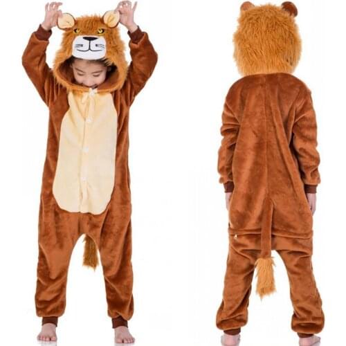 Cute Kids Girls Boys Cartoon Lion Animal Kids' Onesies Pajama One Piece Pajamas Costume Gift
