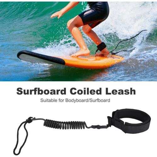 5mm Surfing Leash Stand Up Paddle Rope Surfing Board Coiled Ankle Spring Leg Foot Rope for Surfboard