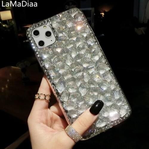 Luxury Bling Rhinestone Gem Diamond Soft Phone Case For Huawei Honor8 9 10 20 Lite V10 V20 V30 7X 8X 9X Nova 4 5 6 Glitter cover