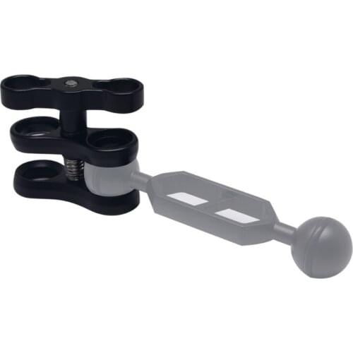 Aluminum Alloy Scuba Diving Lights Torch Clamp Dual Ball Joint Arm with Butterfly Clip Mount for Underwater Photography