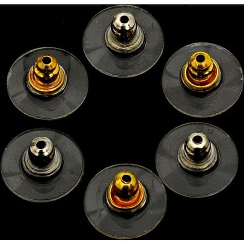 50pcs/lot Silicon Stud Earring Back Stoppers Ear Post Nuts Jewelry Findings And Components Gold and Silver Color DIY jewelry
