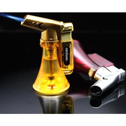 Windproof Turbo Small Spray Gun Blue Flames Visible Gas Lighter Cigar Tube Kitchen Outdoor Lighter Gadgets For Men
