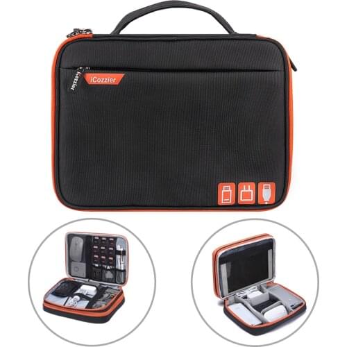 ICozzier Waterproof 2 Layer USB Cable Storage Bag Electronic Organizer Digital Gadget Case Travel Cellphone Charge Mobile Charge