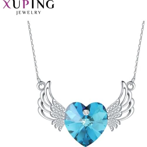 Xuping Jewelry Exquisite Cute Heart and Wing Shaped Crystals Pendant Popular Necklace for Women M67-40151