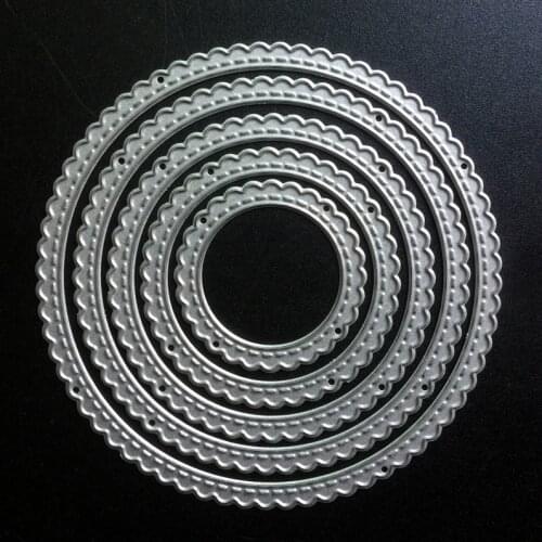 YINISEMetal Cutting Dies Scrapbooking Stencils Wave Circle FRAME DIY PAPER Album Cards MAKING Embossing Craft Die Cuts MOLDS