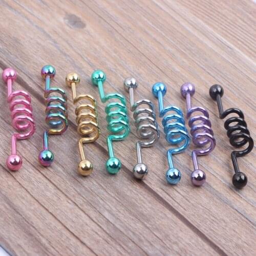 Ear Body Jewelry ANODIZED STEEL LONG INDUSTRIAL SCAFFOD BARBELL BAR EAR STUD EARRING PIERCING