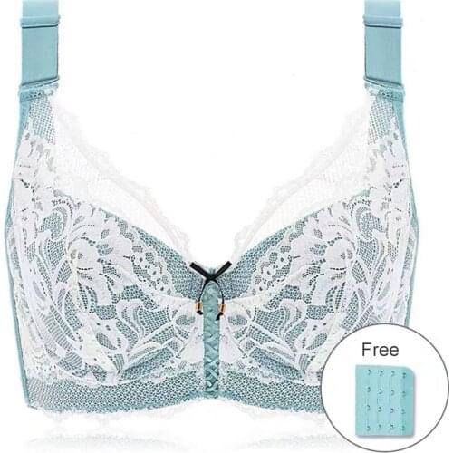 Sexy Women Lace Minimizer Bra Full Coverage Non Padded Underwire Plus Size Push Up Brassiere Female Lingerie 36 38 40 42 E F G H