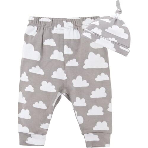 2021 Winter Warm Velvet Baby Pant Sets Newborn Baby Boys Girls Leggings Cartoon Striped Infant Clothes Set 0-9M Trouser Bebe Hat