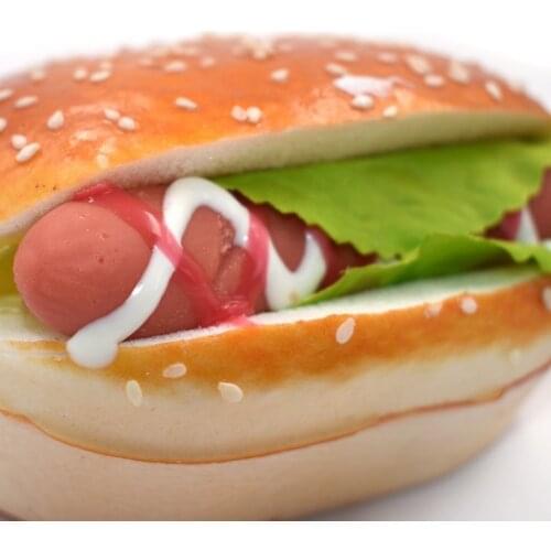 1pc Fake Bread Hamburger Artificial Attractive Sesame Hamburger Home Party Decorations Refrigerator Magnet Decorate Toys