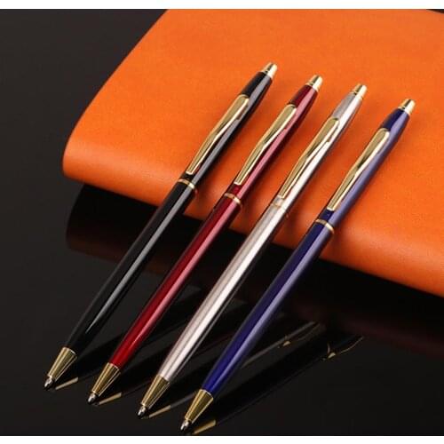 1 Pc High-end Commercial Metal Ball-point Pen Automatic Ball-point Pen Exquisite Signature Pen Office Appliances School Supplies