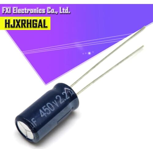 10PCS 450v2.2uf 450v 6.3*12 Electrolytic capacitor 450v 2.2uf 6.3x12