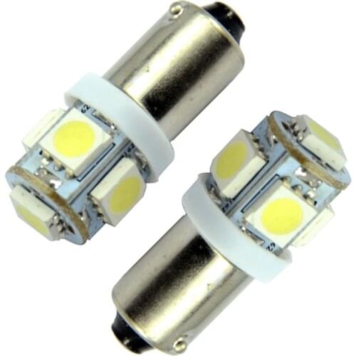 10pcs BA9S T4W 5 SMD 5050 LED Car LED Interior Light Bulbs Reading Clearance Light White Red Yellow Blue Green DC12V