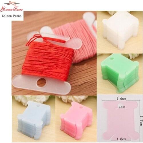 10pcs Plastic Cross Stitch Sewing Tool Winding Plate Board Thread Bobbin Holder Floss Storage Coiling Spool Embroidery Craft Kit