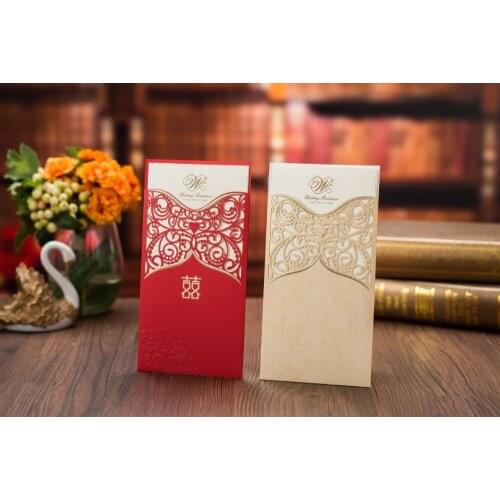 50pcs/set free envelop and free seal classic pocket invitation with Denmark style CX060