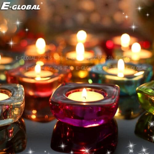 7 PCS Glass Candlesticks Holder Candlelight Dinners Candle Cups Table Wedding Decorations Lovers Romantic Tea Light Holder FC51