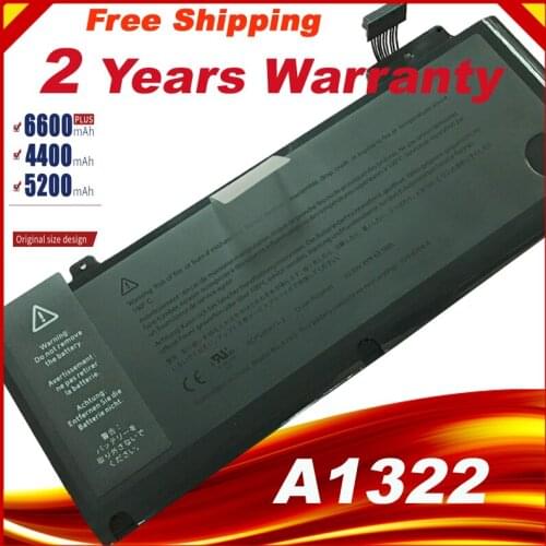 A1322 6000mAh laptop battery for apple macbook pro 13 "a1278 mid 2009 2010 2011 2012 mb990ll / a, mb991ll / a