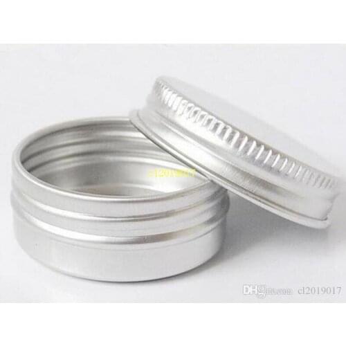 15ml Aluminium Balm Tins pot Jar 15g comestic containers with screw thread Lip Balm Gloss Candle Packaging