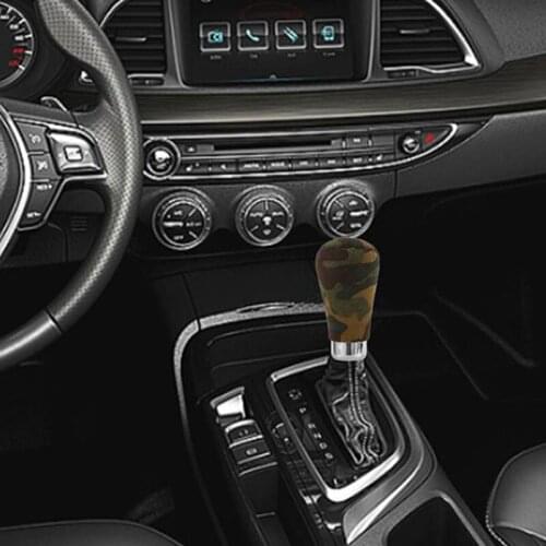 Car Gear Shift Head Universal Camouflage Suede Gear Shift Lever Handle Stick Antiskid Gear Shift Knobs Collars Cover