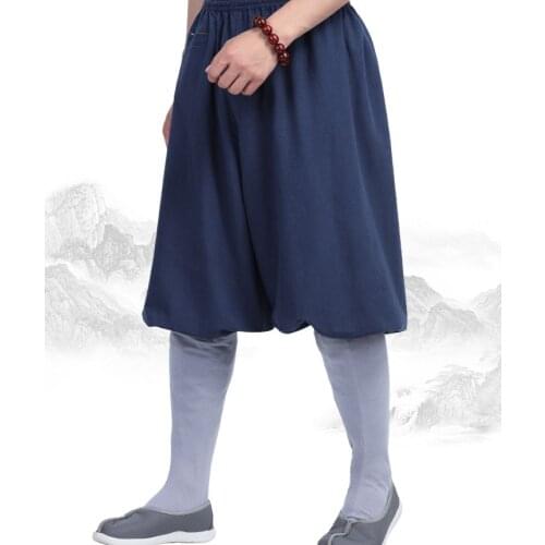 Unisex Summer&Spring 100% cotton buddhist zen traditional pants budda lay meditation trousers shaolin monk kung fu pants