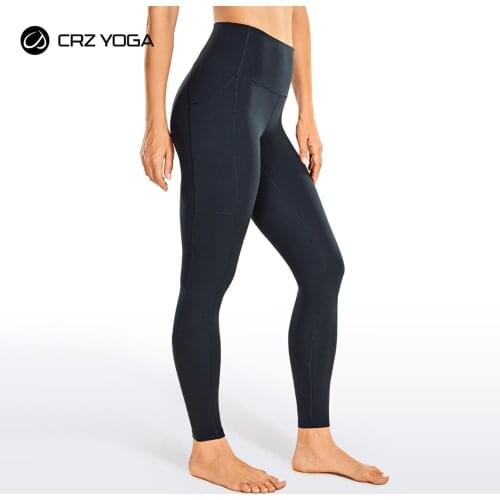 CRZ YOGA Womens Ultra Soft High Waist Yoga Leggings Workout Pants with Pockets Naked Feeling Soft- 25 Inches