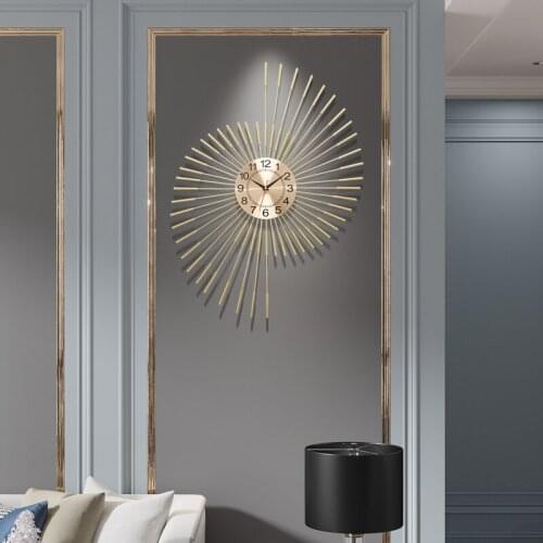 European style fashion clock bedroom household mute quartz clocks living room personality creative light luxury wall clock