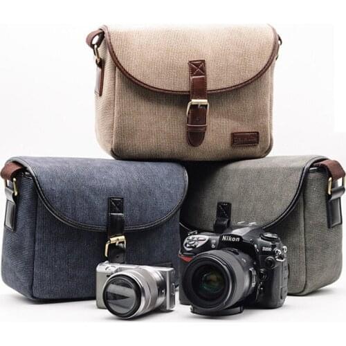 Feshion Canvas Travel Shoulder Messenger Bag Camera Case Bag For Canon Nikon Sony Pentax DSLR Digital Camera Mochilas Fotografia