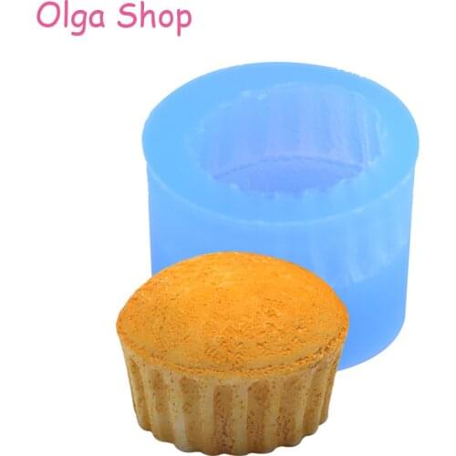 GYL086 21.3mm 3D Cupcake Silicone Mold - 3D Cake Mould Fondant Chocolate Candy Resin Jewelry Cabochon Charm Pendant