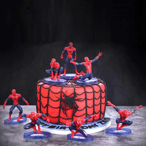 7pcs/set Spiderman PVC action toys figure spiderman theme party model supplies ornaments kids birthday cake decoration