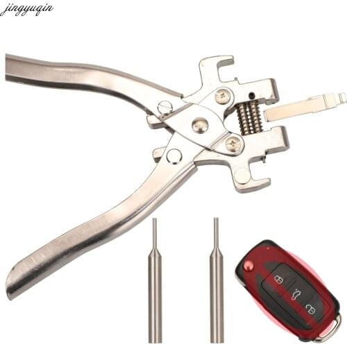 Jingyuqin Folding Split Pin Clamp Remote Car Key Blank Disassembly Pliers Flip Key Remover Fixing Locksmith Kit Tool Peg Install