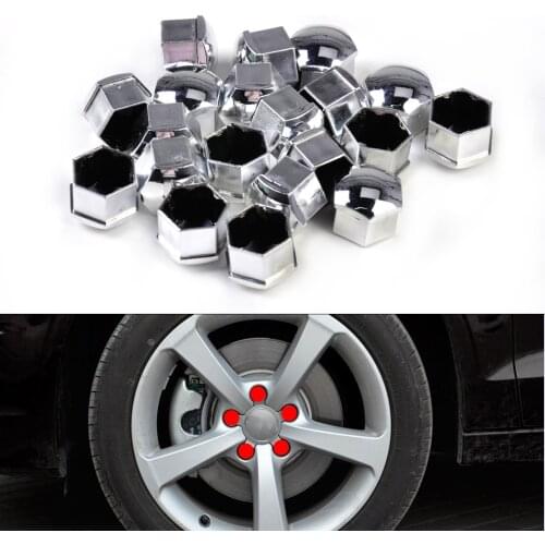 Beler New Silver 20Pcs 321601173A Wheel Lug Bolt Center Nut Covers Caps for Audi A4 A6 A8 Q5 Q7 VW Jetta Golf Skoda