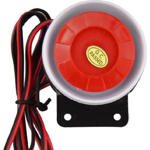 Red&Black Mini Wired 72mm Cable 120dB Loudly Siren Horn for Home Security Sound Alarm System DC12V 24V 5V Protection for Home