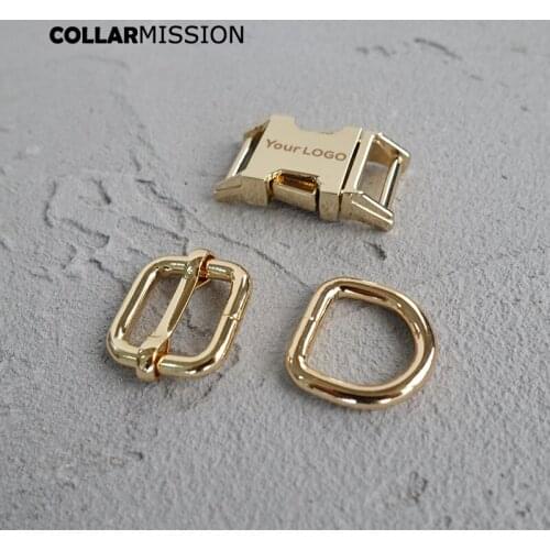 Metal Buckle+ Adjust Buckle+ D Ring /set) Engraved buckle, We provide laser engraving service customize LOGO 15mm diy parts