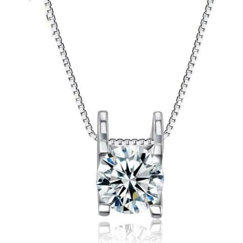 Fashion Jewelry 925 Sterling Silver Necklaces Pendants For Women Trendy Flash Round Zirconia Wedding Choker(Jewelora NE102699)