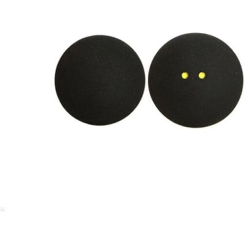 Black Rubber Double Yellow Dots Squash Ball