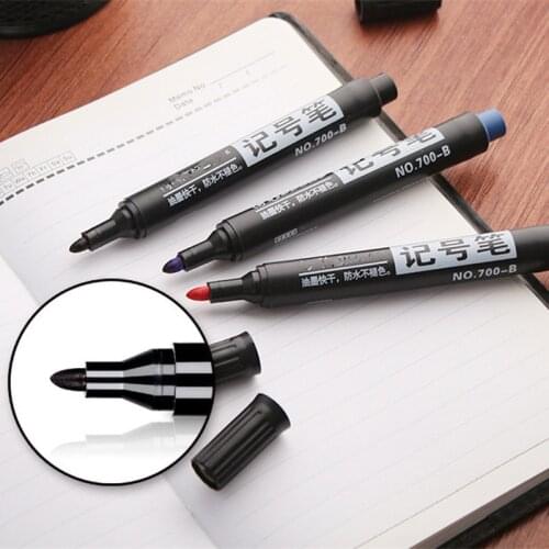 10/5pcs Permanent Paint Marker Pen Oily Waterproof Black Pen for Tyre Markers Quick Drying Signature Pen Stationery Supplies