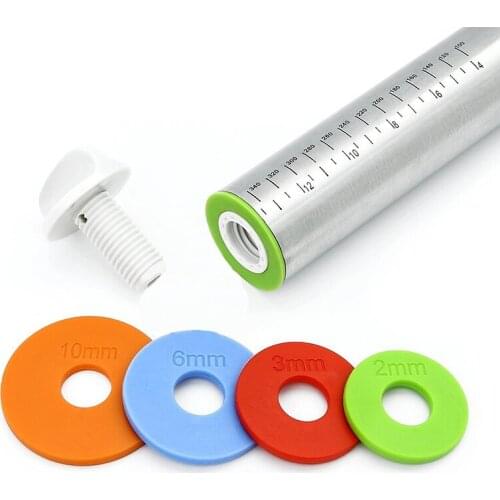 Length Adjustable Rolling Pin Stainless Steel Fondant 43cm Rolling Pin Cake Roller Dough Rolling Pin Bakeware Tools