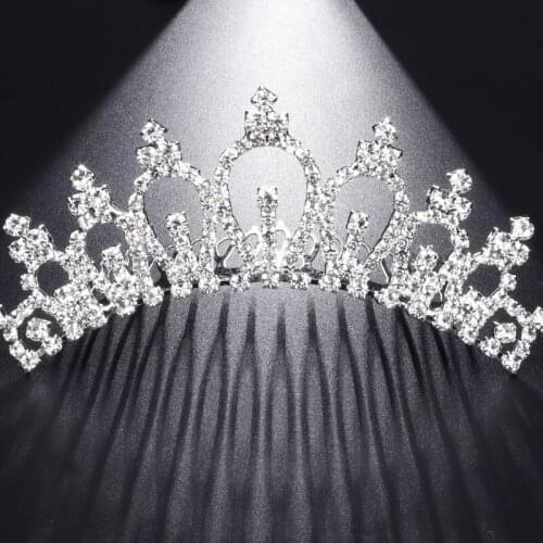 Luxury Silver Color Rhinestone Crown Bridal Hair Comb for Girls Crystal Hair Tiara Ornaments Jewelry Wedding Hair Accessories