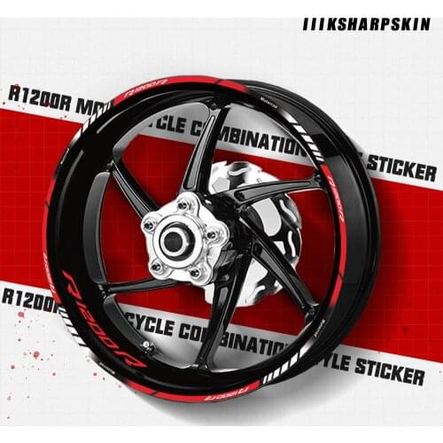 Hot selling Motorcycle Racing Accessories Reflective Decorative Tire Wheel Decal Emblem Logo Sticker For BMW bmw R1200R r1200 r