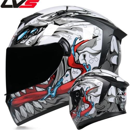 LVS Full Face Helmet Motorcycle Motocross Casco Moto double visor Man Women Racing Fast Riding Bike Helmet DOT Approved Unisex
