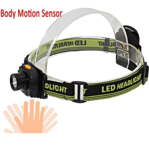 600Lumens Body Motion Sensor LED Headlamp Mini Headlight Outdoor Camping Flashlight Head Torch Lamp Use 3x AAA Battery
