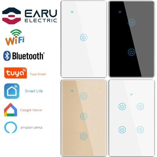 US 1-4 Gang WiFi Bluetooth Smart TimerTouch The Aluminum Frame Switch Remote Control TUYA APP Smart Life Alexa Google Home