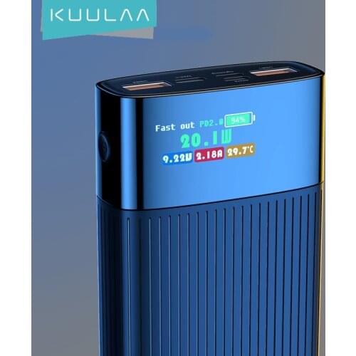KUULAA Digital Display Power Bank 20000mAh QC PD 3.0 PoverBank Fast Charging PowerBank 20000 mAh USB External Battery Charger