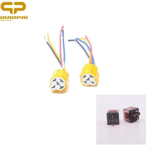1 Pair 5pin General Ceramic Starter Relay Socket Plug Automotive Relay Harness Temperature Car Socket Base Copper Wire Connector