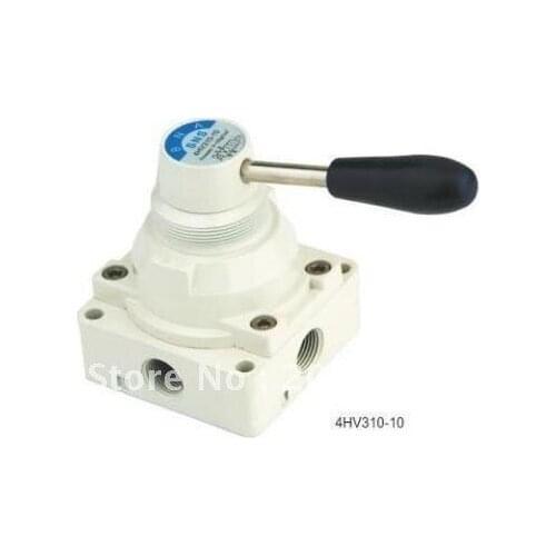 1pcs 4 way 3 position Manual Hand lever Pneumatic Valve 3/8" BSPT Center Closed