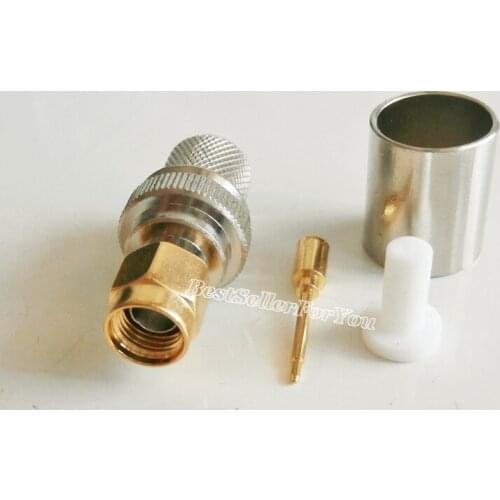 1Pcs SMA Connector Male Plug Crimp RG8 RG213 LMR400 RG214 Cable Straight Connector