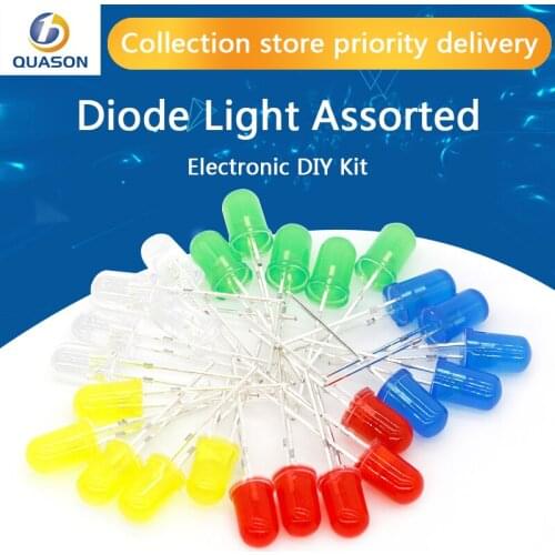 100pcs 5mm LED diode Light Assorted Kit DIY LEDs Set White Yellow Red Green Blue electronic diy kit