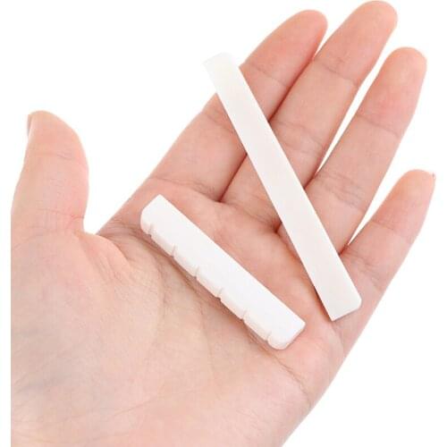 2pcs/set 6 String Classical Guitar Bone Bridge Saddle Ivory Set Music Instruments Replace