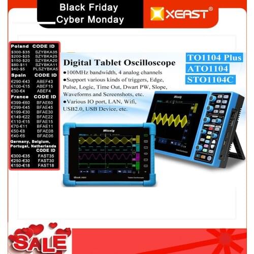 2020 Micsig STO1000C Serie 1G Sa/S Smart Tablet Oscilloscope Digital Scopemeter 2/4 Channels Oscilloscopes 8GB memory APP Contro